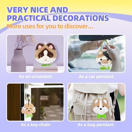 Punch Needle kit-4,Embroidery kit for Beginners,Punch Needle Kits Adults Beginner,Punch Needle kit for Beginners, Includes All Tools and Materials,Easy to Follow Instructions and Videos-Cats and Dogs - color: Cats and Dogs