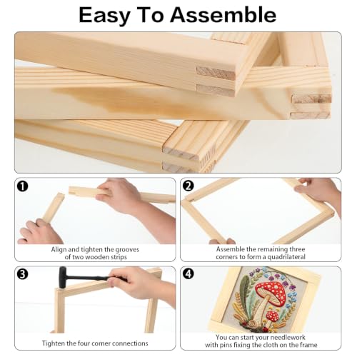 TOPPERFUN 24 Pack Needlepoint Stretcher Bars, 6 Sizes: 6,7,8,9,10,12 Ince