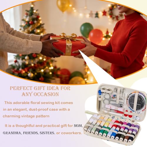 Printing Travel Sewing Kit with 130PCS Basic Sewing Supplies Accessories - color: 130PCS-Cartoon