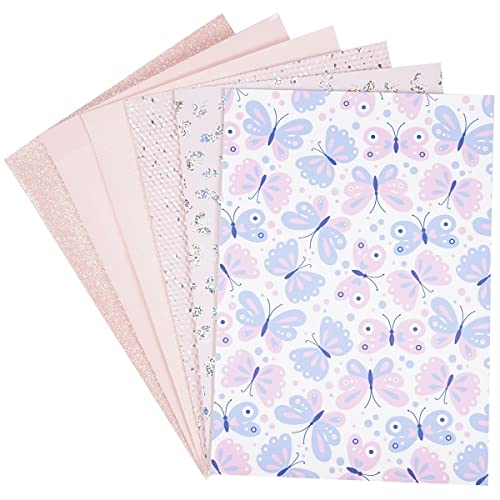 Litchi 6 Pack 8x12 Inch Faux Leather Sheets for Bow Earring, Easy to Cut Vinyl Fabric for Cricut, Durable Fade Resistant Leatherette Without Smell, Baby Pink Series - color: Baby Pink