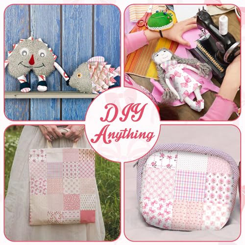 Tatuo 30 Pcs Pink Bow Quilting Cotton Fabric 10" for Sewing Crafts