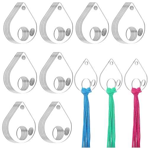 40PCS Acrylic Embroidery Floss Drop, Teardrop Acrylic Bobbins, Floss Drops Cross Stitch, Clear Embroidery Thread Organizers, Cross Stitch Tread Bobbins for DIY Craft Sewing Thread Storage