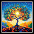 Fanxvivy Counted Cross Stitch Kits for Adults 11CT Unprinted Cross-Stitch Patterns Embroidery Kits Easy Cross Stitching Needlepoint Kits-Sunlight Tree of Life 18x18 inch - color: DIYcraft08