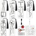ACRNIGHEET 6PCS Cross Stitch Bookmark Kit for Beginner Stamped Cross Stitch Kits for Adults Abstract DIY Tassel Embroidery Bookmark Kits Needlepoint Kit with Instructions Craft Gift 8.5''x3'' 11CT - style: Abstract with Tassel