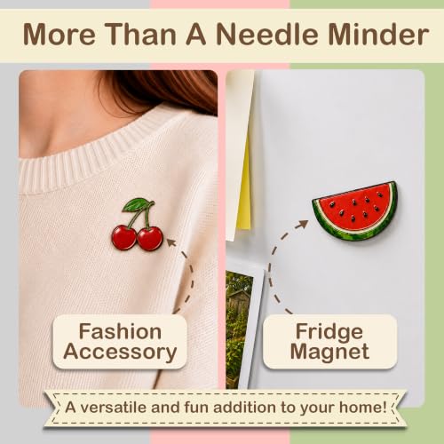 Kraftex Magnetic Needle Minder. Needleminder for Embroidery & Sewing. Cute Needlepoint Accessories. Magnetic Needle Holder for Cross Stitch. Cute Magnet Pin Gift - color: Fruits SCW