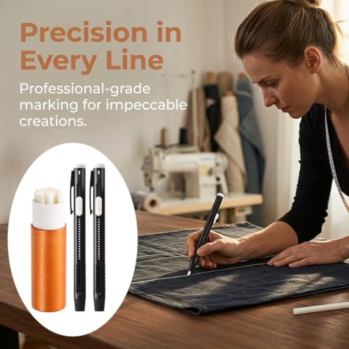 Isslly Fabric Pencils for Sewing, White, 2Pen+20Refills, 5.23in - color: White, 2Pen+20Refills