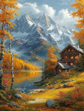 14CT Counted Cross Stitch Kits for Adults Mountain Flowers Advanced Stamped Cross Stitch Kits for Adults (Mountain 2) - color: Mountain 2