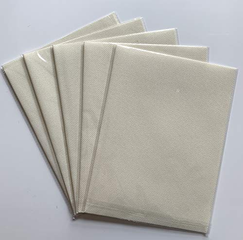Aida Cloth 14 Count Cross Stitch Fabric,12×18inch,5Pcs (Rice) - color: Beige