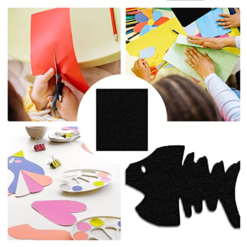 Savita 5pcs 25.4 x 22.8cm/10 x 9 inch 3mm Thick Felt Sheets, Stiff Felt Fabric Sheets for Crafts Hard Felt Squares for Sewing Crafting Cushion and Padding - color: Black