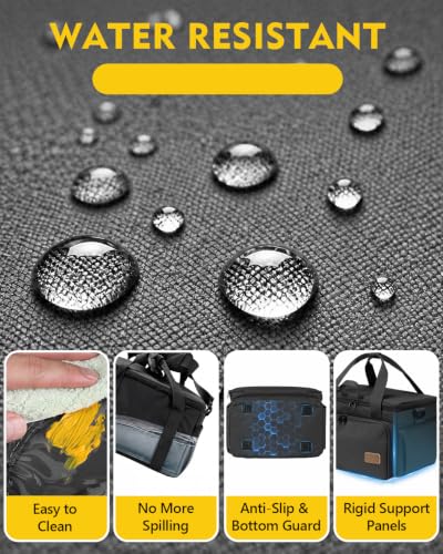 Magicfly Large Art Bag, Waterproof Acrylic Paint Storage with Drawing Easel - color: Black