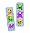 Vervaco Cross Stitch Bookmark Kit Little Monsters (Set of 2) 2.4" x 8" - size: 2.5" by 8"