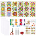 ORIGACH 6 Set Mandala Flower Cross Stitch Bookmark Kit for Beginner - style: Mandala Flower
