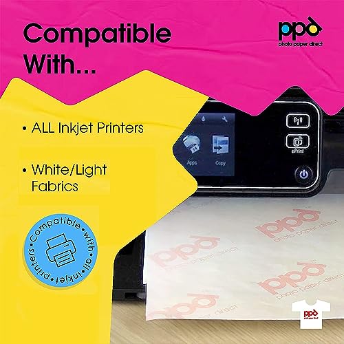 PPD 50 Sheets 8.5x11" Iron-on Heat Transfer Vinyl Paper Light Fabrics - size: 8.5 x 11, style: Light (50 Sheets)