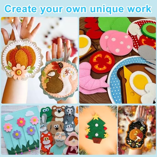 Phinus Felt, 78PCS Felt Sheets, Colourful of Felt Fabric Can Be Used for DIY, Sewing, Patchwork, Decoration (4" x 4")
