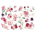 Joeyan Rose Bouquets Rub On Transfers for Furniture and Crafts 12''x18'' - style: Pink Dream