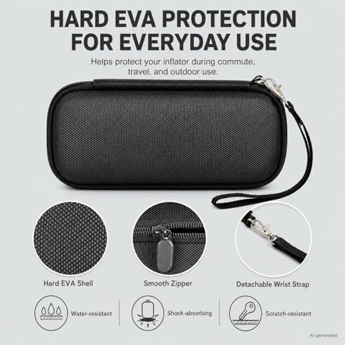 Hard Tire Inflator Case for Airmoto 120 PSI Air Compressor - color: black+black zipper