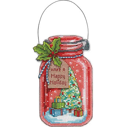Dimensions Christmas Jar Ornaments Counted Cross Stitch Kit, Set of 4