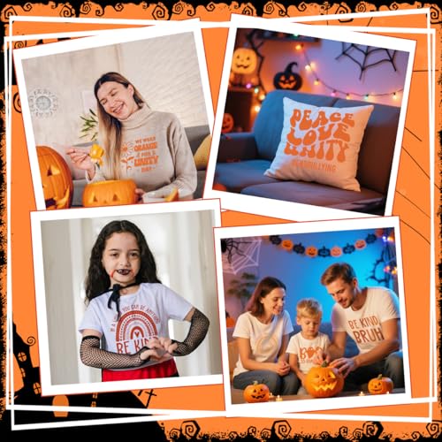 Dtf Transfers Ready to Press - 24Pcs Halloween Anti Bullying Iron on Transfers Unity Day Orange Iron on Decals Patches Kindness Squad Heat Transfer Vinyl Stickers for Clothing Pillows Bag DIY Crafts - color: Anti Bullying
