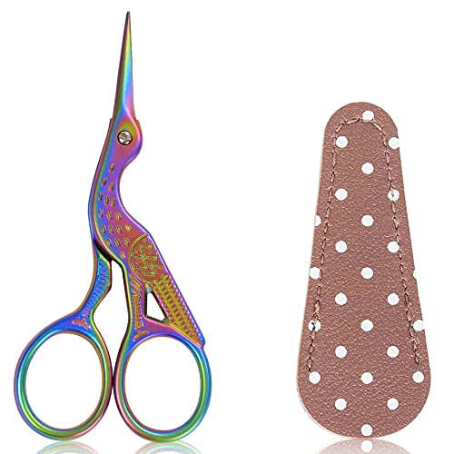 BIHRTC 3.6inch Mini Scissor Bird Crane Embroidery Scissors Stainless Steel - color: Colorful, size: 3.6inch