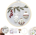 Christmas Embroidery Kit DIY Hand Embroidery Starter Cross Stitch Kits, Christmas Ornaments Embroidery with Stamped Pattern,Cotton,Threads,Needles,Instructions for Adults Beginners (Holly Bauble) - color: Holly Bauble