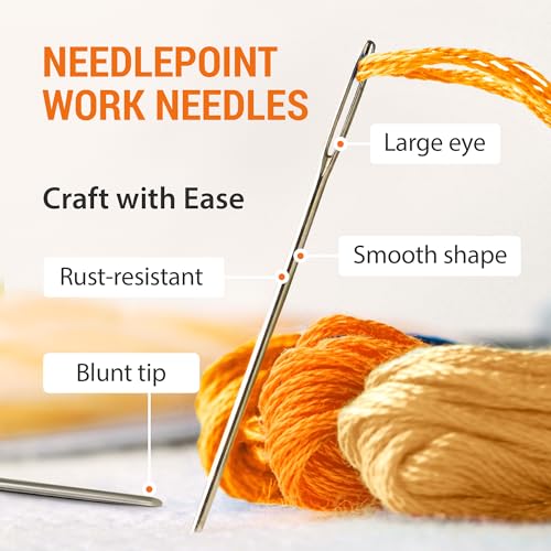 VONEEDL Large Eye Blunt Tapestry Needles (Pack of 50) - 5 Sizes with 5 Storage Tubes - Perfect for Darning, Embroidery, Cross-Stitching, Needlepoint, Crafting, Knitting, Weaving, and DIY - size: 50pcs - 5 sizes