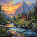 Moohue DIY Counted Stamped Cross Stitch Kits for Adults 14 Count Cross Stitch Patterns Printed Cross Stitch Kits for Adults (Landscape) - color: Landscape