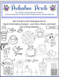 Coffee Lovers Water Soluble Embroidery Patterns on Sulky Water Soluble Stabilizer for Hand Embroidery - color: Coffee