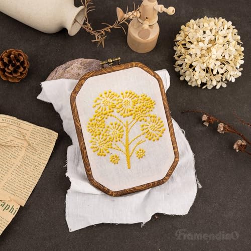 Framendino, 3 Pack Imitation Wood Embroidery Hoops Cross Stitch Craft Hoop Frame for Home Decoration 3 Sizes - size: 3 Sizes