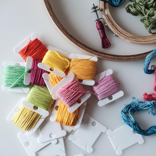 PATIKIL Plastic Floss Bobbins, 100 Pack Thread Cards Cross Cotton for Craft DIY Sewing Storage Case Embroidery, Green - color: Green