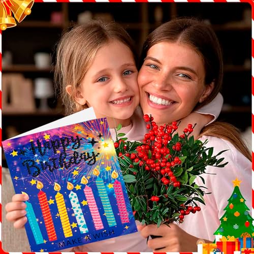 ACSAUMMY Diamond Art Painting Happy Birthday Cards, 8 Packs DIY 5D Diamond Greeting Cards Kits for Adults Diamond Art Birthday Cards with Envelopes Birthday Gifts for Families, Friends, Partners - color: Happy Birthday-8pcs