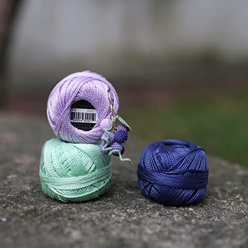 Rhapsody Pearl Cotton Thread Size 8 Crochet Thread Perle 12 Balls Set Hand Knitting, Embroidery, Sashiko, Cross-Stitch, Sewing, Needlepoint, DIY, Quilting (Drab Brown, Col. 914) - color: Drab Brown, Col. 914