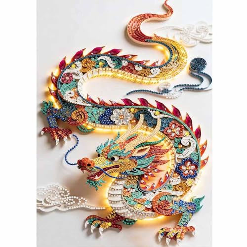 Dragon Special Shape Diamond Art Kits For Adults Beginners,DIY Crystal Rhinestones Diamond Painting Kit For Crafts For Adults,5D Diamond Art Painting Mosaic Making For Home Wall Decor 12 X 16inch - color: Dragon