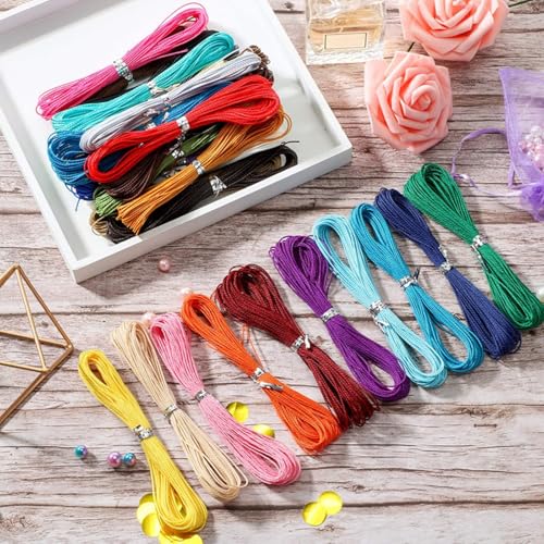 40 Colors 1mm Waxed Polyester Cord 437 Yard Waxed Bracelet Cord