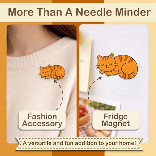 Kraftex Magnetic Needle Minder. Needleminder for Embroidery & Sewing. Cute Needlepoint Accessories. Magnetic Needle Holder for Cross Stitch. Cute Magnet Pin Gift - color: Cats