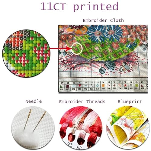 Dooxvey Cross Stitch Kits for Adults Beginners,Full Range of Cross-Stitch Stamped Kits Needlepoint Kits for Beginners Embroidery Kits 11CT Cross Stitch Patterns-Jesus' Prayer 18x18 inch - color: Magicolor03