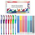 Jauisus 7 Color Heat Erasable Pens for Sewing with 21 Refills, 0.5mm Heat Erasable Fabric Marking Pens for Dressmaking, Embroidery, Quilting Gifts