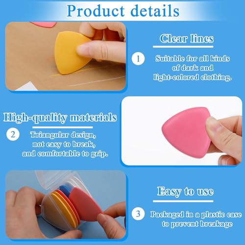 IMZAY 10 Pcs Triangle Tailors Chalk Set, Fabric Marking Chalk for Sewing