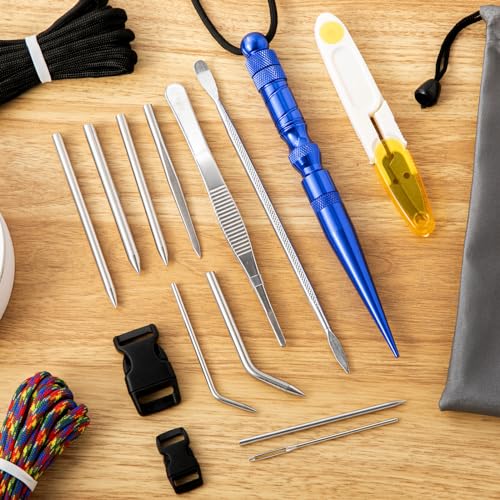 Shimeyao 12 Pcs 2026 Update Paracord FID Knotter Tools Set, Blue - color: blue
