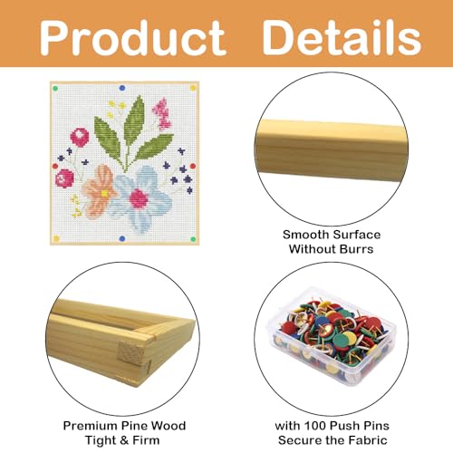 24 Pcs Stretcher Bars for Needlework, Wooden Needlepoint Stretcher Bar - color: 24 Pcs（6 Size）