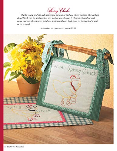 Stitchin' for the Kitchen: Tea Towels, Applique and More! (Design Originals) Embroidery Designs of Traditional, Seasonal, and Fun Motifs for Home Decor, Tote Bags, Wall Hangings, Tablecloths, and More