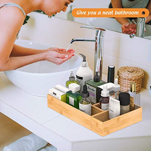 Bamboo Kitchen Drawer Organizer 9"x 3", Storage Box for Utensil Organizer - color: Bamboo, size: 9*3*2.5 inch