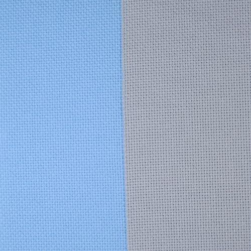 KCS 2 pc of 15" x 18" Counted Cross Stitch Cotton Aida Cloth Needlework Fabric (Light Blue+Sea Foam, 16CT) - color: Light Blue+sea Foam, size: 16CT
