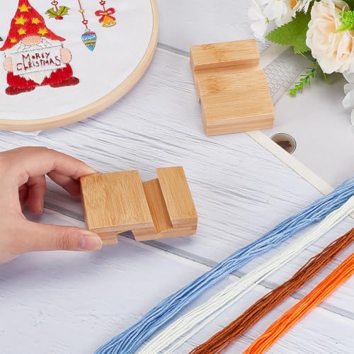 OLYCRAFT 4Pcs Embroidery Hoop Wooden Base Embroider Hoop Base 2.1x3.1 Inch Embroidery Hoop Easels Rectangle Embroidery Display Stand Cross Stitch Hoop Accessories Decor