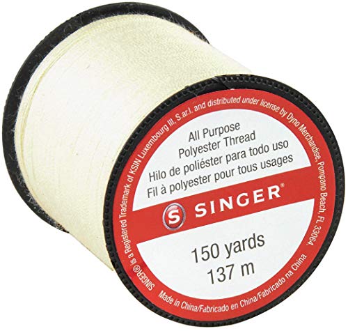 SINGER 60256 All Purpose Polyester Thread, 150 Yards, Natural - color: Natural, size: 1- Pack