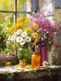 Moohue 14 ct Counted Cross Stitch Kits for Adults Flowers Cross Stitch Patterns Stamped Printed Cross Stitch Kits (Flowers 5) - color: Flowers 5