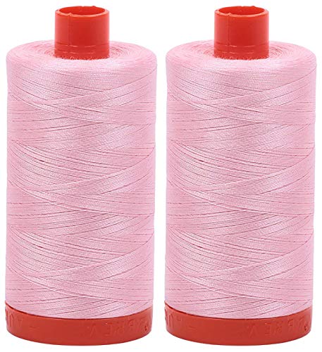 2-Pack - Aurifil 50WT - Baby Pink (2423) Solid - Mako Cotton Thread - 1422 Yards Each2 - color: 2-pack - Baby Pink 2423