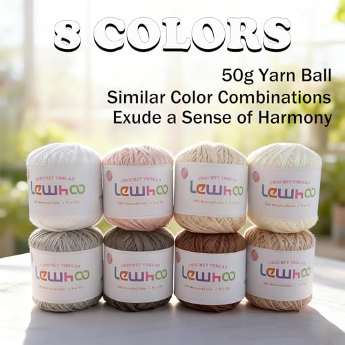 Crochet Thread Size 10, 8 Pearl Mercerized Cotton Crochet Yarn Ball - color: multicolor 3