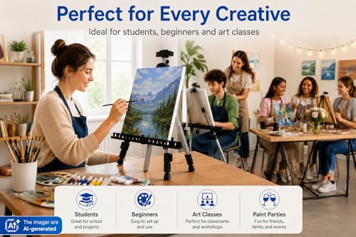 RRFTOK Silver 3 Pack 17-66 Inch Art Easel Stand for Painting and Sign - style: 66S 3-pack