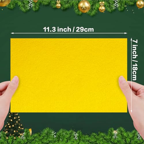 Jtnohx Felt for Crafts, 16 Pcs Felt Fabric, 7"×11.3" Stiff Felt Sheets, Craft Felt Square for Sewing (Yellow) - color: Yellow