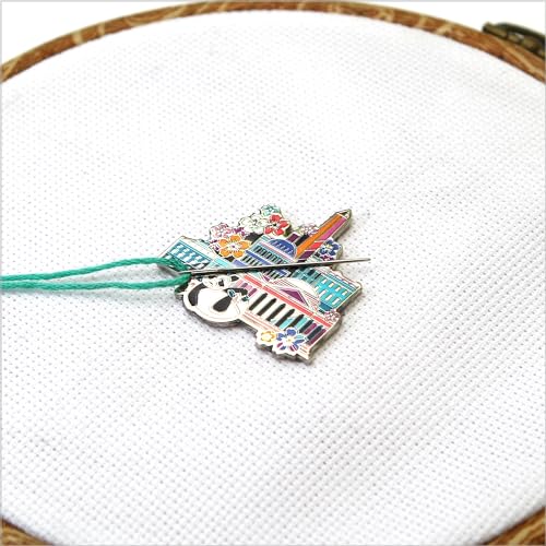 Awesome Pattern Studio Needle Minder Set – Washington Magnetic Needle Minder + 2 Needle Threaders + Crane Scissors. Enamel Pin for Cross Stitch, Embroidery and Craft - size: Washington Set #2